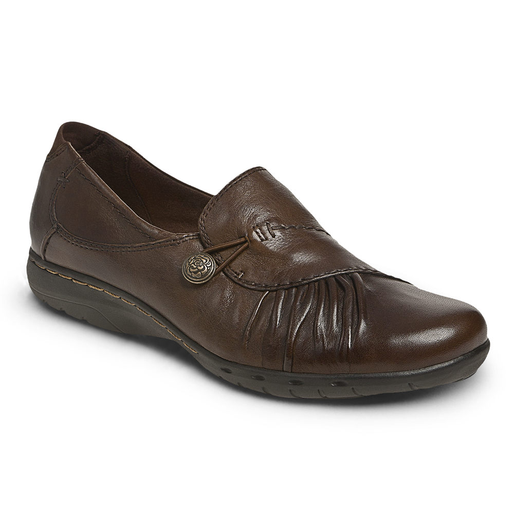 Sapato Vela Rockport Mulher Marrom Escuro - Cobb Hill Paulette - 38260ARPK